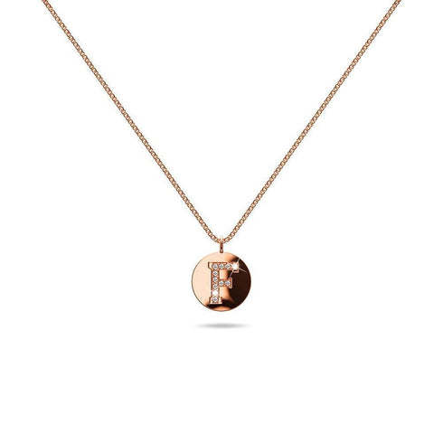 Solid 925 Sterling Silver Initial Alphabet Personalised Disc Necklace